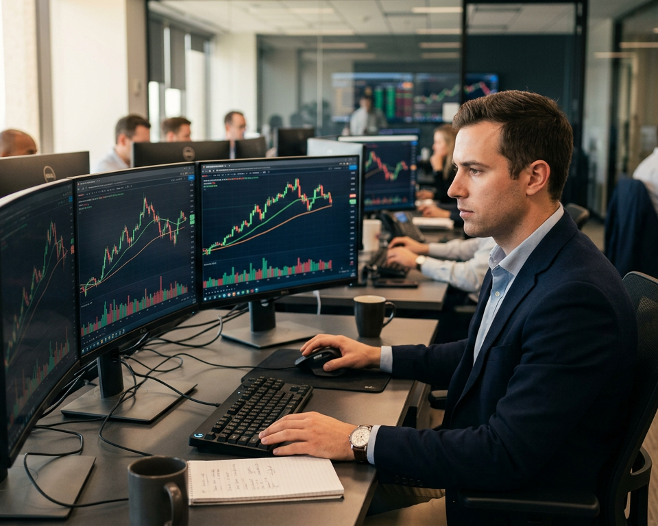 An upward trending financial line chart showing a bullish moving average crossover representing a golden cross in trading market analysis.