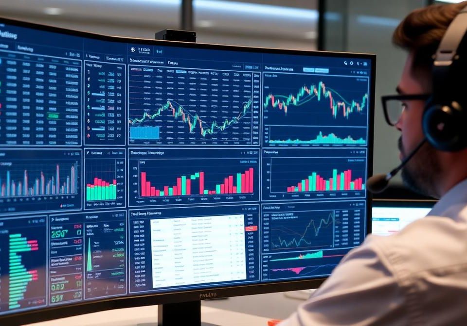 Professional trading performance dashboard with equity curve and key metrics