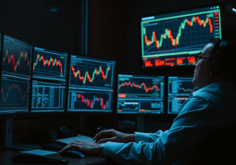 Trader analyzing risk management and capital preservation on trading charts